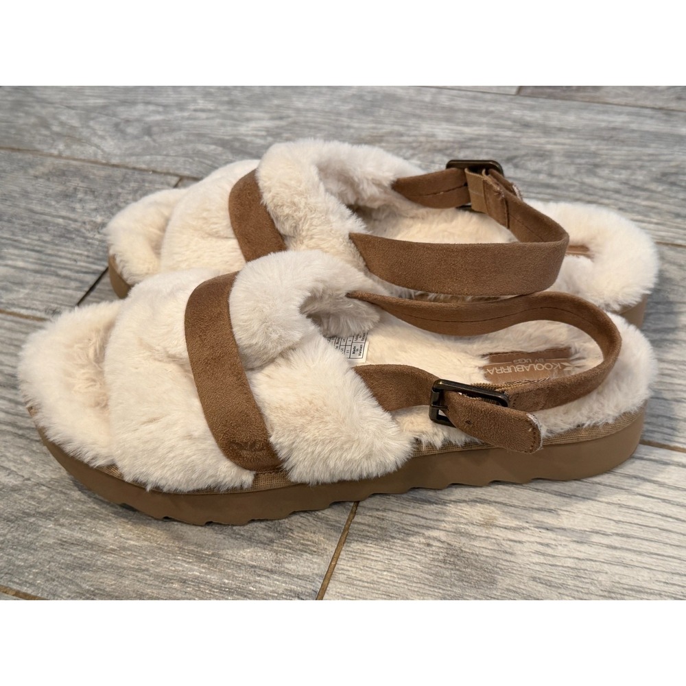 Koolaburra UGG Sandals 11 Womens Platform Faux Fur Slingback Slide 1134590 Shoes